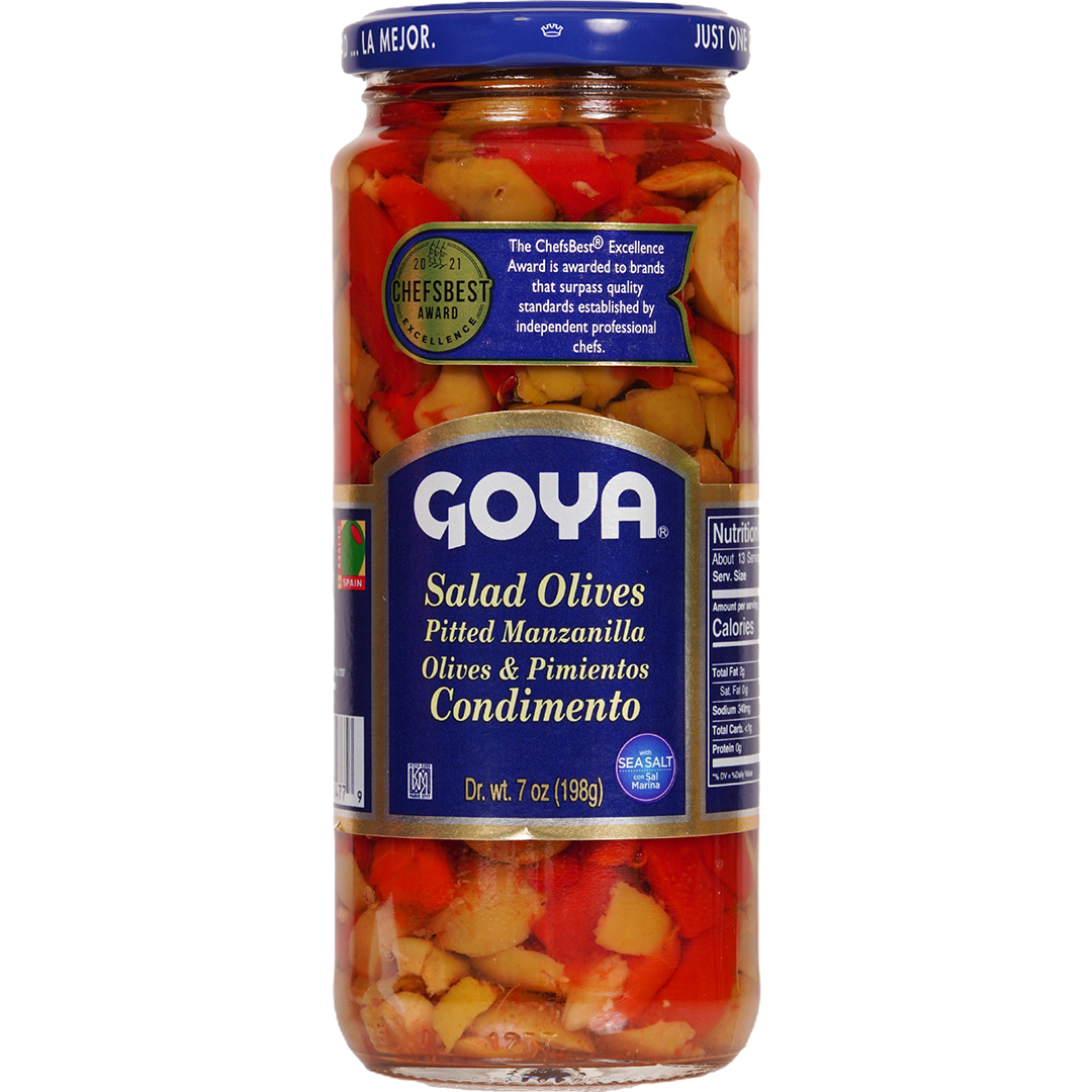 Goya Salad Olives Pitted Manzanilla Olives & Pimientos Condimento