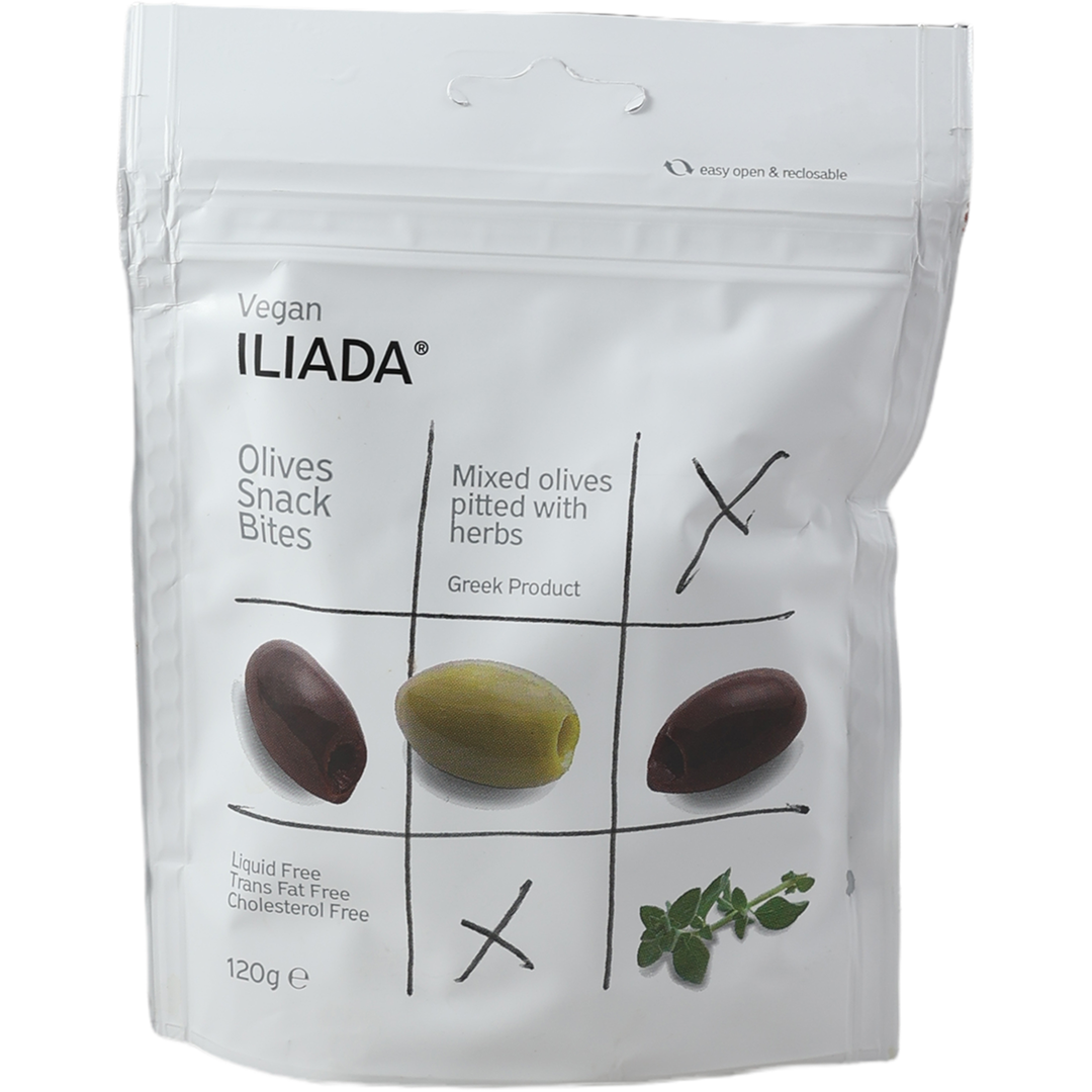 Iliada Olives Snack Bites Mixed Pitted with Herbs